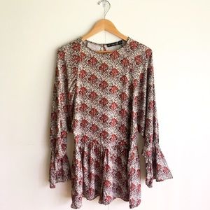 Zara | Bell Sleeve Drop Waist Romper NEW